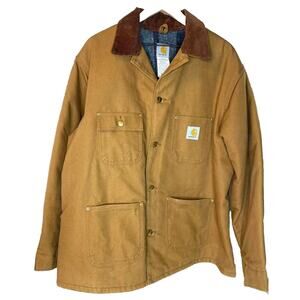 Vintage Carhartt Jacket Brown Duck Blanket Lined Chore Coat Men’s Sz. 46